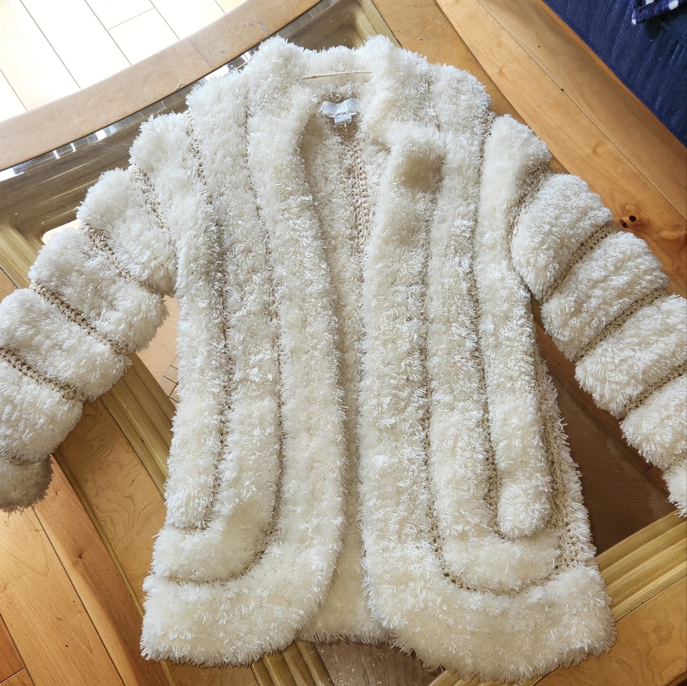 Fluffy White Faux Fur Jacket